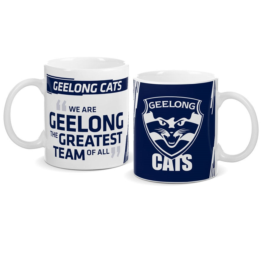 AFL Geelong Cats Team Logo and Song Ceramic Coffee Cup Mug