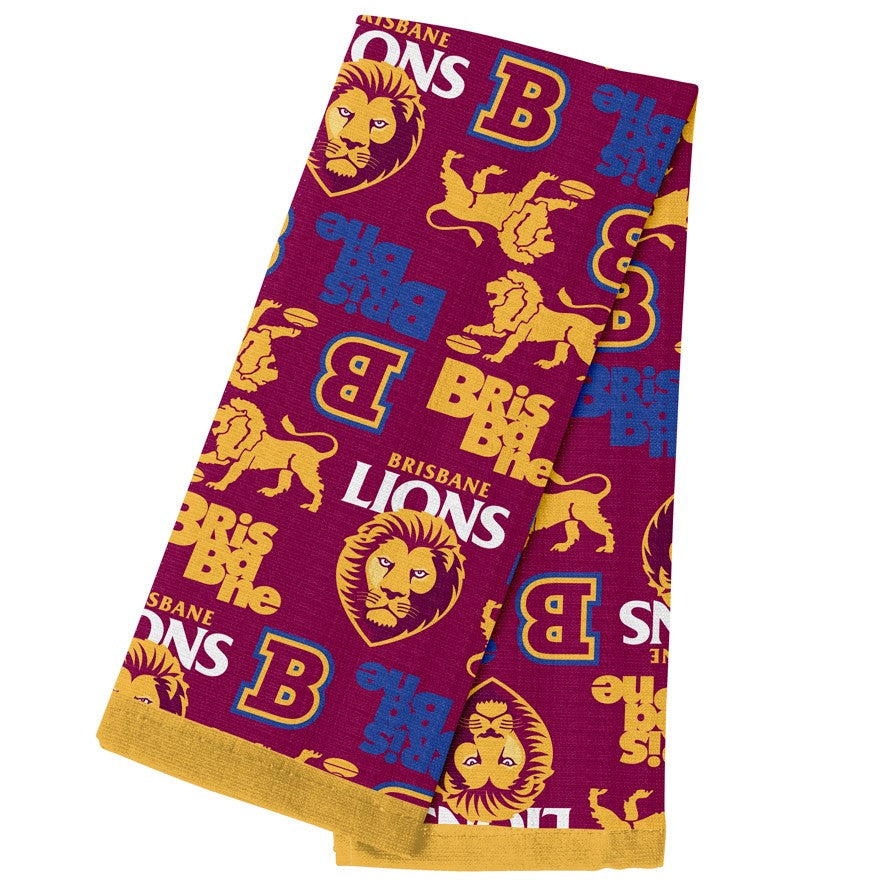 AFL Brisbane Lions Tea Towel - 40cm x 60cm