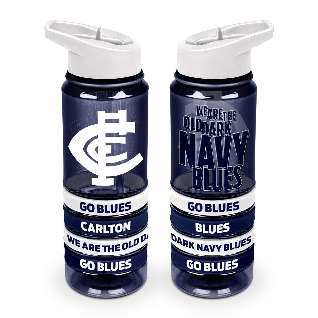 AFL Carlton Blues Tritan Drink Bottle with Wrist Bands - Gift Idea