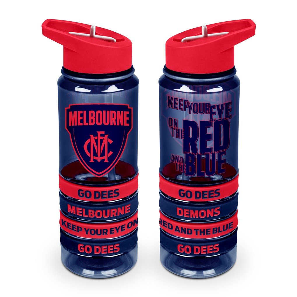 AFL Melbourne Demons Drink Bottle with Wrist Bands - Gift Idea