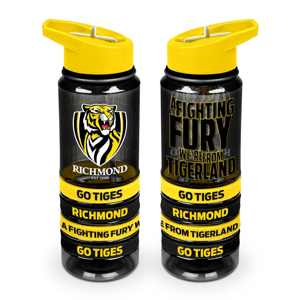 AFL Richmond Tigers Drink Bottle with Wrist Bands - Gift Idea