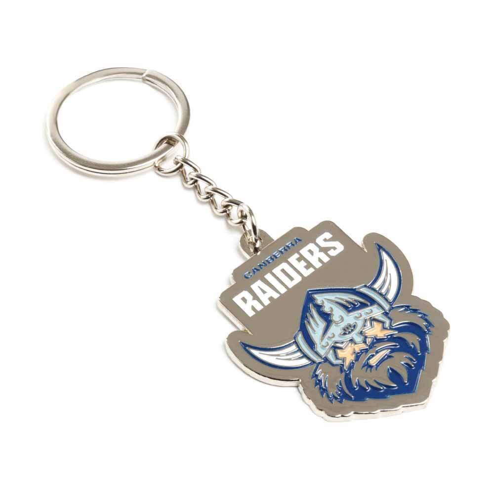 NRL Canberra Raiders Enamel Logo Keyring (Blue White Version) - Very High Quality