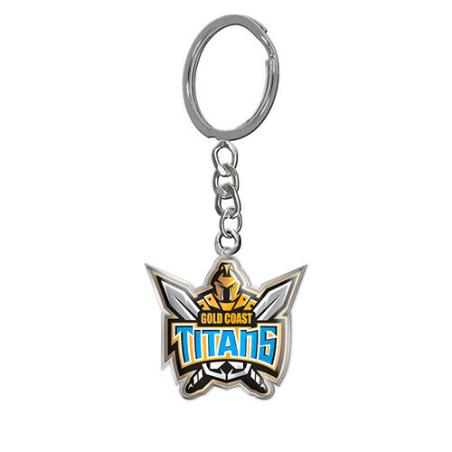 NRL Gold Coast Titans Enamel Retro Logo Keyring - Very High Quality