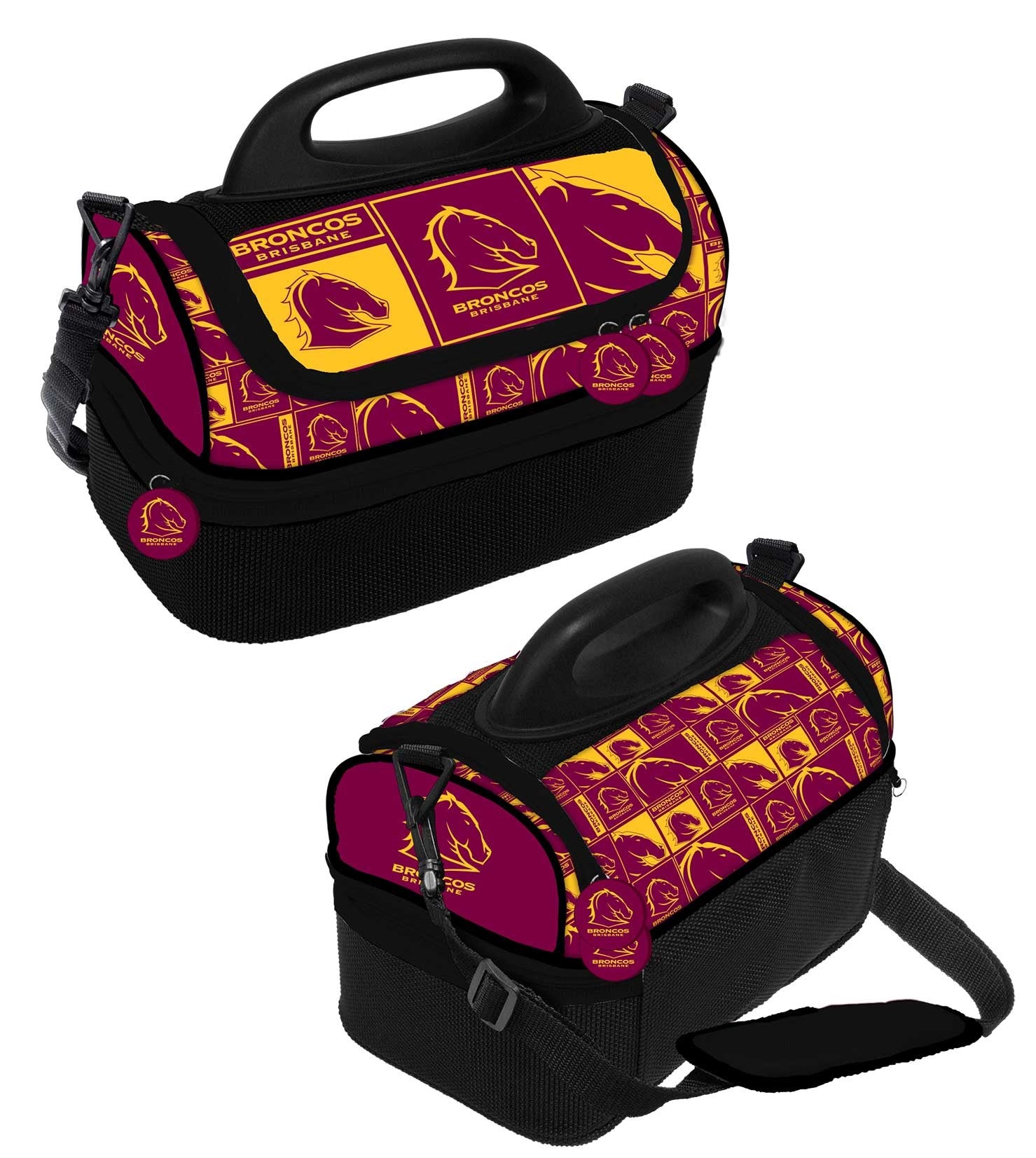 NRL Brisbane Broncos Print Dome Cooler Bag - Insulated Lunch Box - Work, School