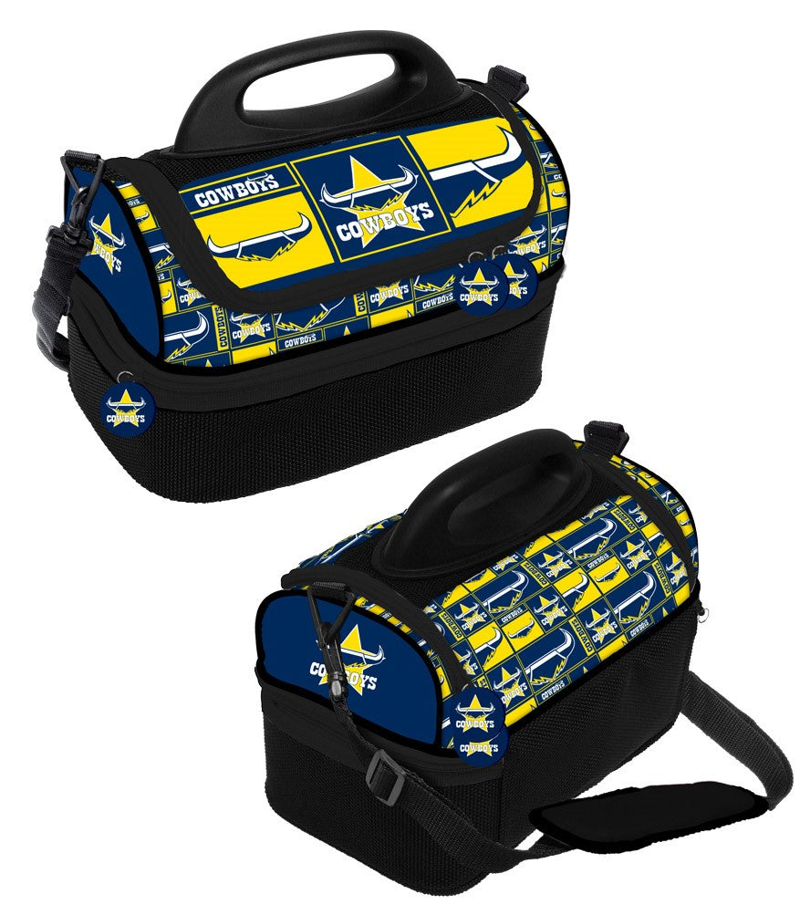 NRL North QLD Cowboys Print Dome Cooler Bag - Insulated Lunch Box - Work, School