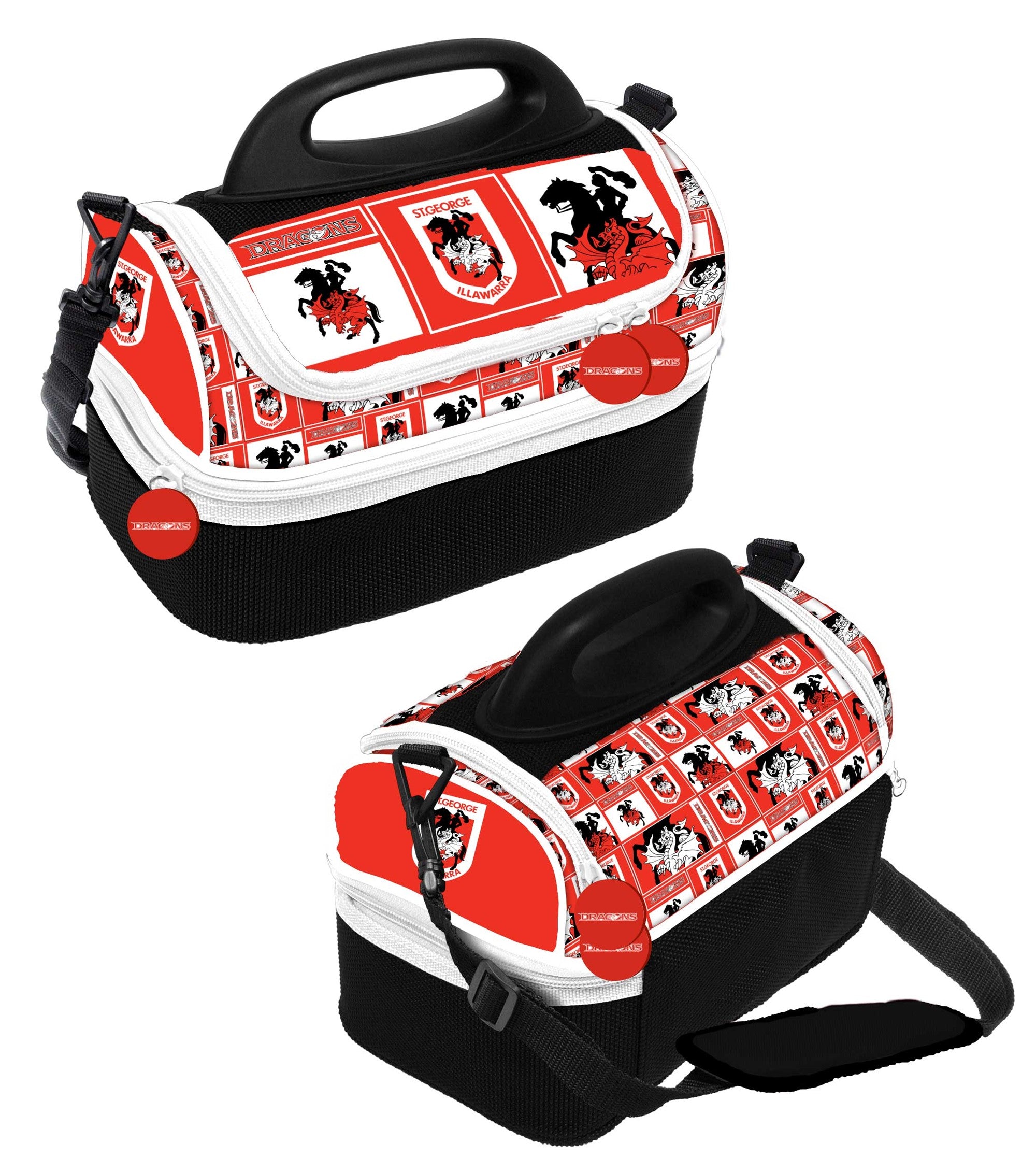 NRL St George Dragons Print Dome Cooler Bag - Insulated Lunch Box - Work, School