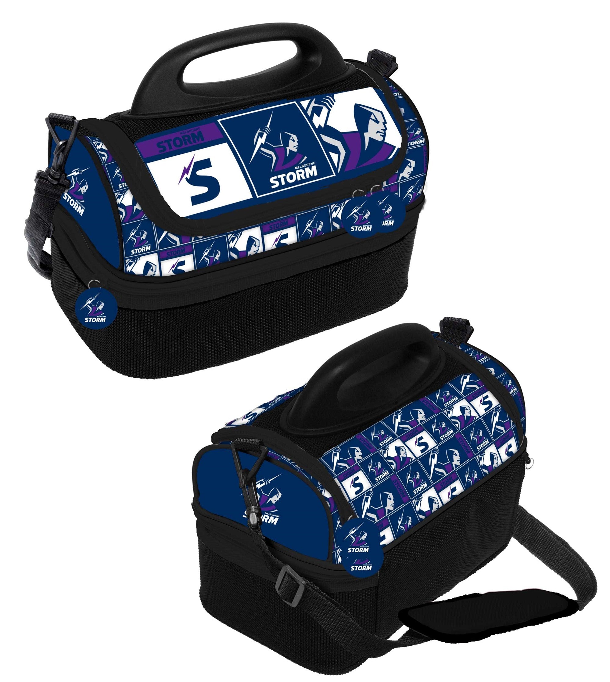 NRL Melbourne Storm Print Dome Cooler Bag - Insulated Lunch Box - Work, School