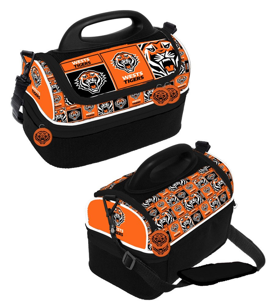 NRL Wests Tigers Print Dome Cooler Bag - Insulated Lunch Box - Work, School