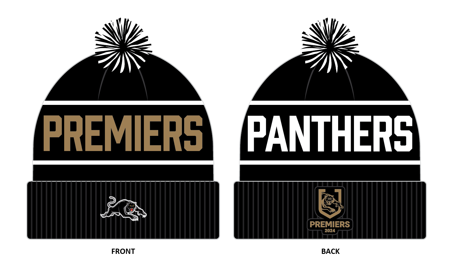 Official NRL 2024 Premiers Adult Beanie - Penrith Panthers - Gift Idea