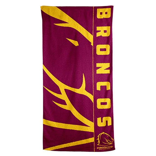 NRL Brisbane Broncos Beach Towel -150x75cm (Gym, Swimming, Shower, Bath) Gift idea