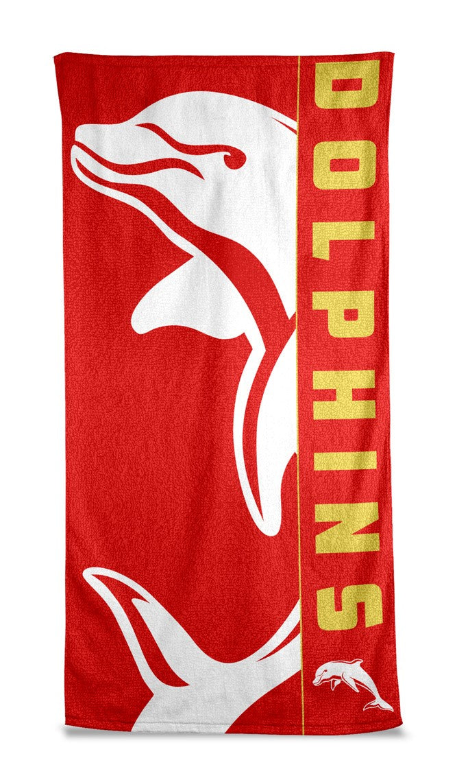 NRL Redcliffe Dolphins Beach Towel -150x75cm (Gym, Swimming, Shower, Bath) Gift idea