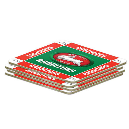 NRL South Sydney Rabbitohs Coasters - Pack of 4 Coasters - Gift Idea