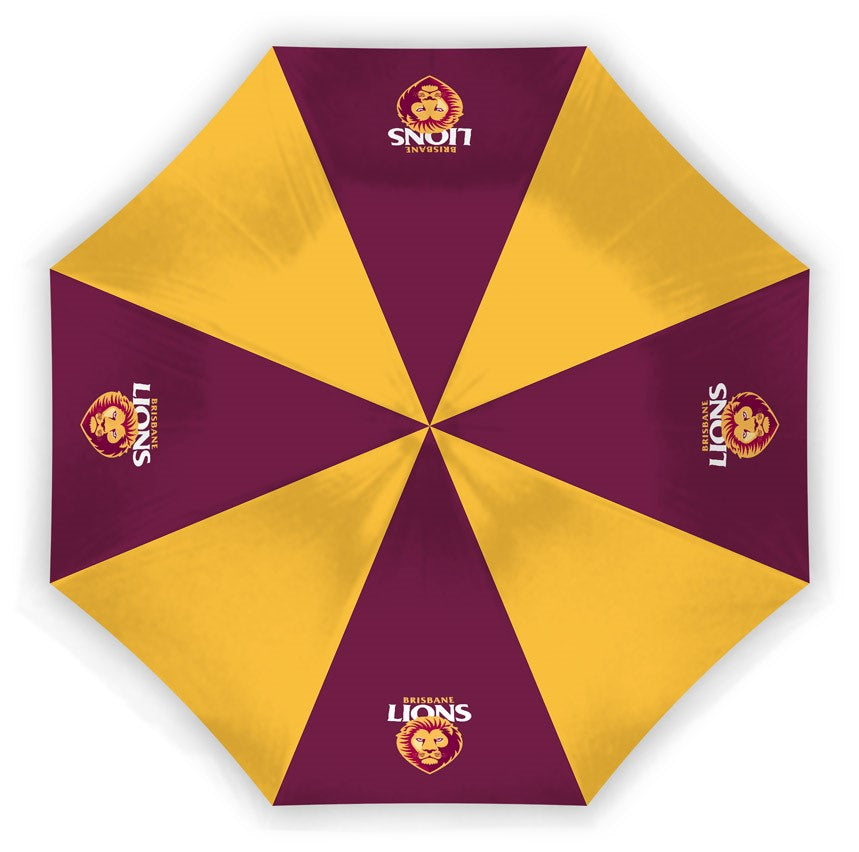 AFL Brisbane Lions Compact Umbrella - Glovebox Suitable - Gift idea