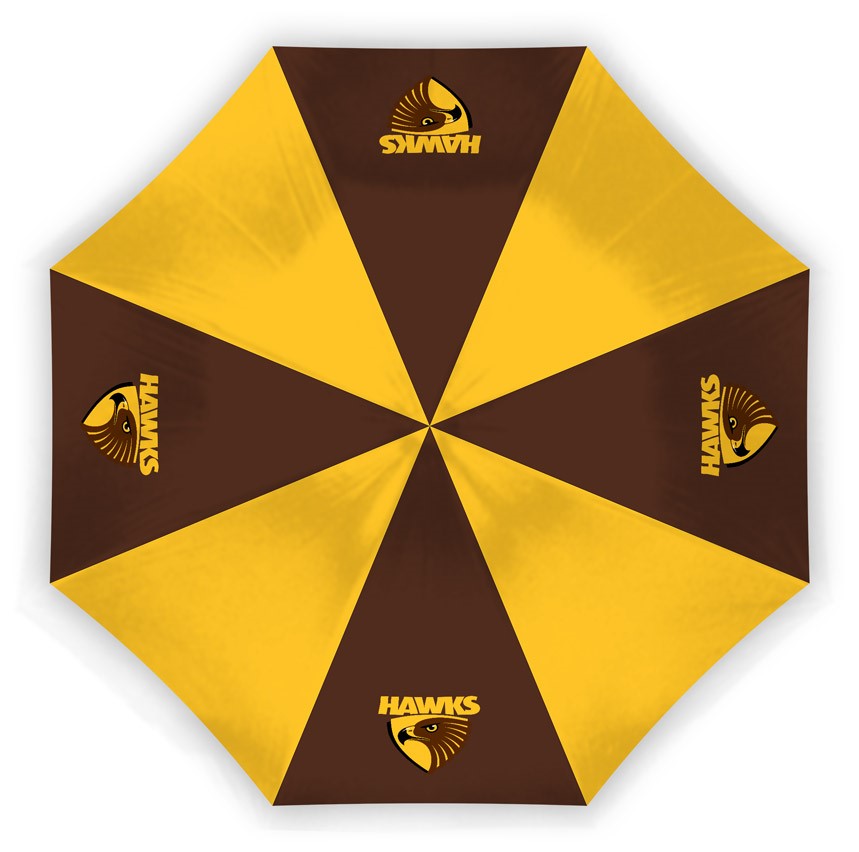 AFL Hawthorn Hawks Compact Umbrella - Glovebox Suitable - Gift idea