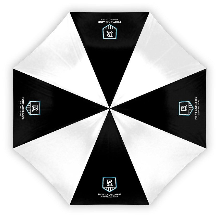 AFL Port Adelaide Power Compact Umbrella - Glovebox Suitable - Gift idea