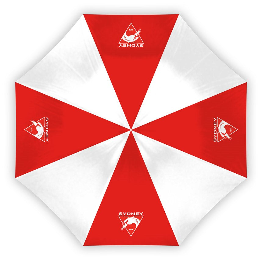 AFL Sydney Swans Compact Umbrella - Glovebox Suitable - Gift idea