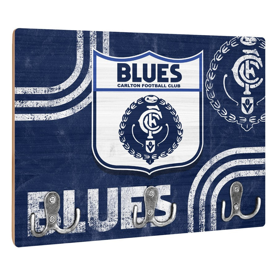 AFL Heritage Carlton Blues Wall Key Rack Holder - Retro - Gift