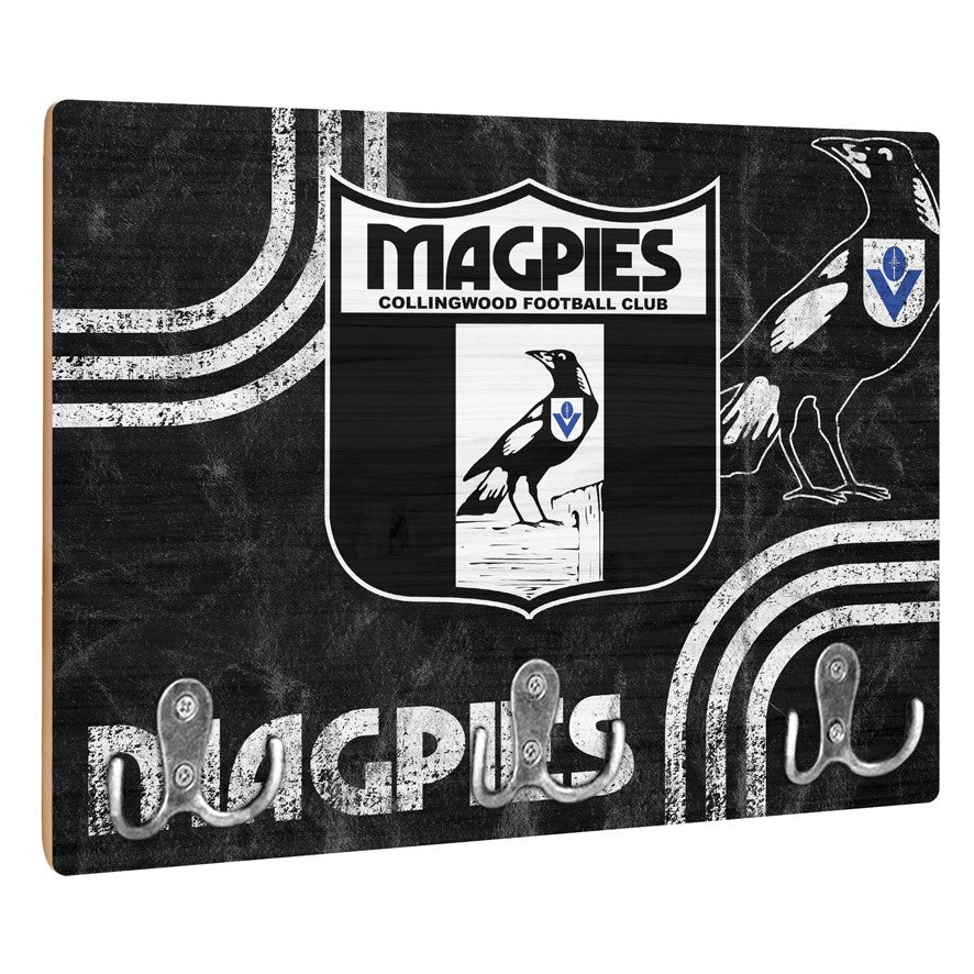 AFL Heritage Collingwood Magpies Wall Key Rack Holder - Retro - Gift