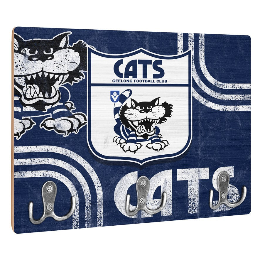 AFL Heritage Geelong Cats Wall Key Rack Holder - Retro - Gift