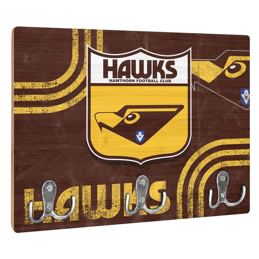 AFL Heritage Hawthorn Hawks Wall Key Rack Holder - Retro - Gift