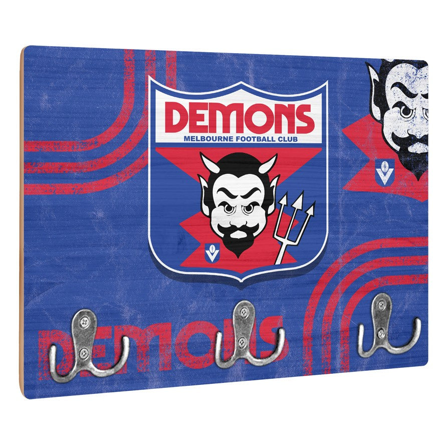 AFL Heritage Melbourne Demons Wall Key Rack Holder - Retro - Gift