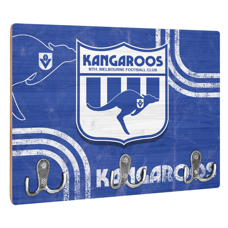 AFL Heritage North Melbourne Kangaroos Wall Key Rack Holder - Retro - Gift