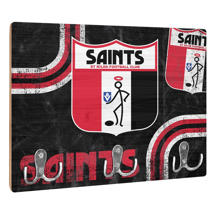 AFL Heritage St Kilda Saints Wall Key Rack Holder - Retro - Gift