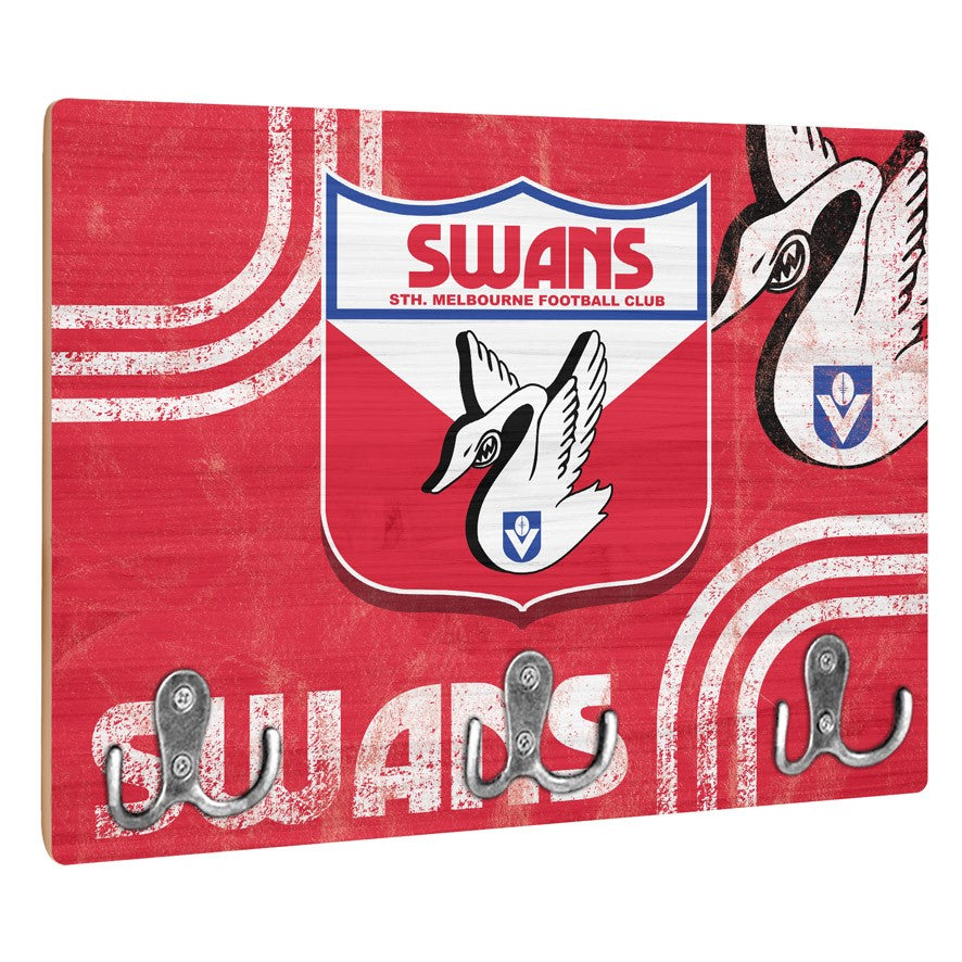 AFL Heritage Sydney Swans Wall Key Rack Holder - Retro - Gift