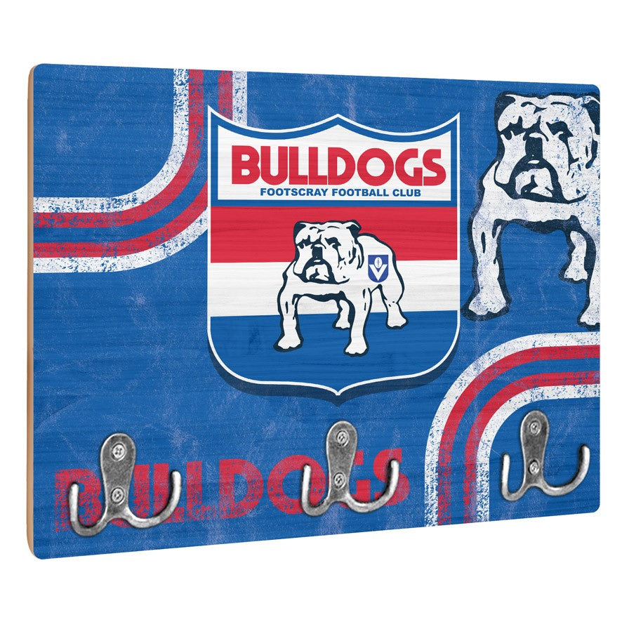 AFL Heritage Western Bulldogs Wall Key Rack Holder - Retro - Gift