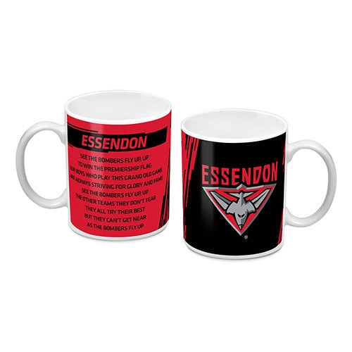 AFL Essendon Bombers Team Logo and Song Ceramic Coffee Cup Mug