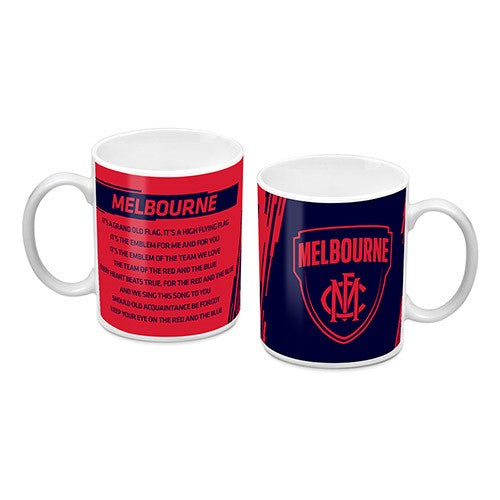 AFL Melbourne Demons Team Logo and Song Ceramic Coffee Cup Mug