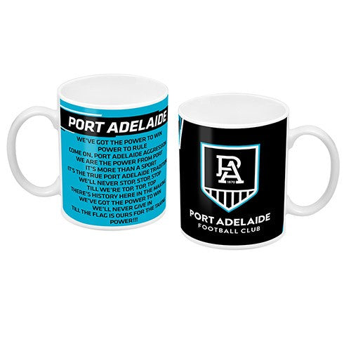 AFL Port Adelaide Power Team Logo and Song Ceramic Coffee Cup Mug