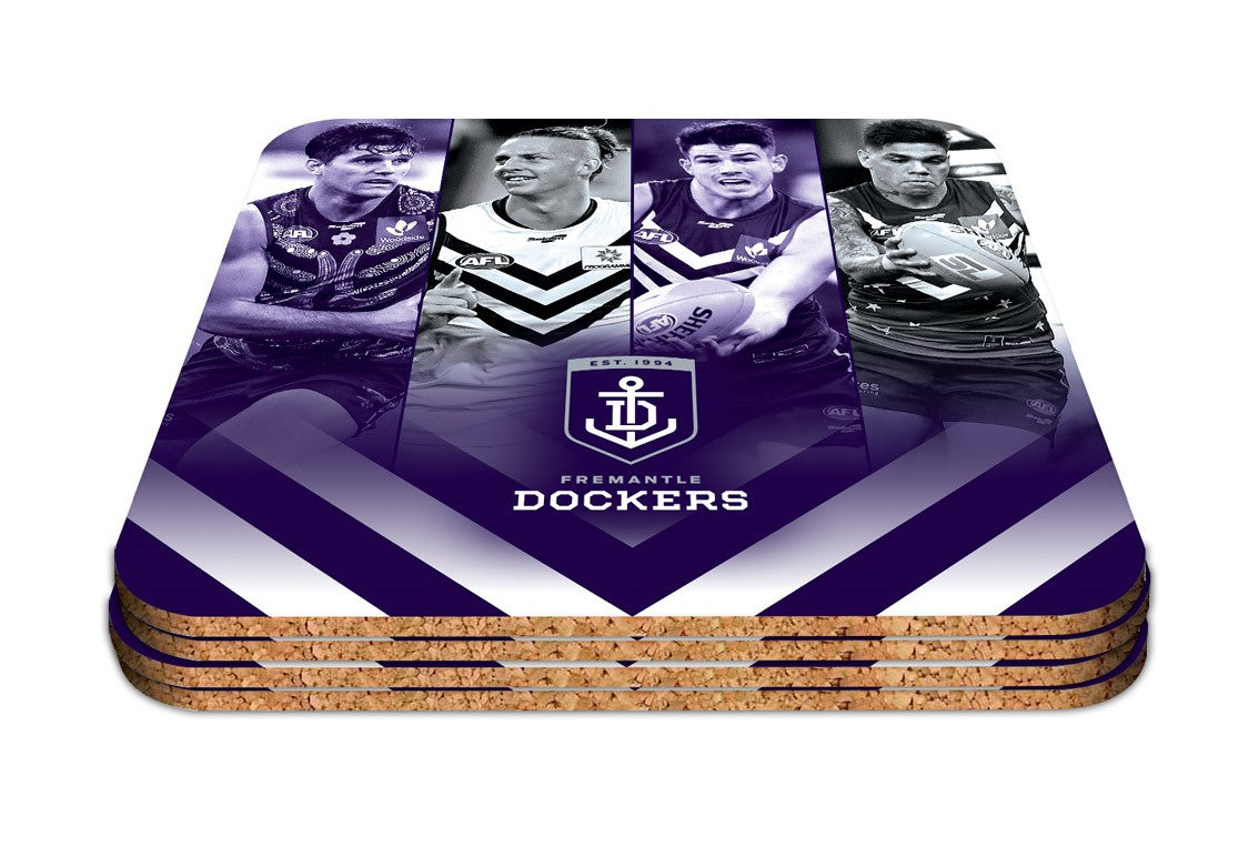 AFL Fremantle Dockers Player Coasters - Pack of 4 Coasters - Gift Idea