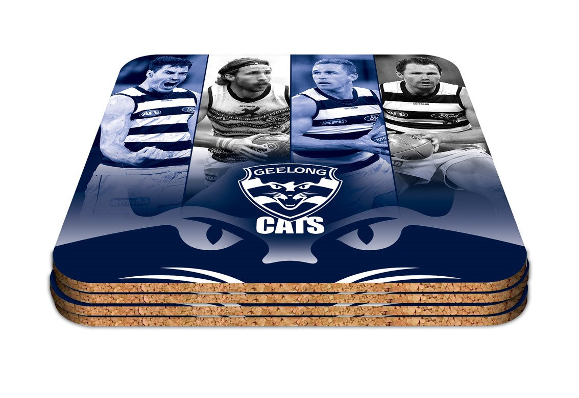 AFL Geelong Cats Player Coasters - Pack of 4 Coasters - Gift Idea