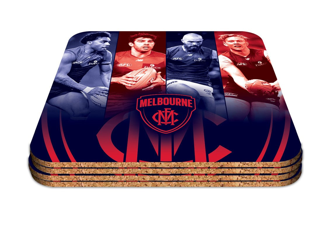 AFL Melbourne Demons Player Coasters - Pack of 4 Coasters - Gift Idea