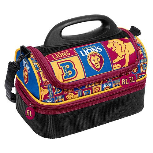 AFL Brisbane Lions Print Dome Cooler Bag - Insulated Lunch Box - Work, School