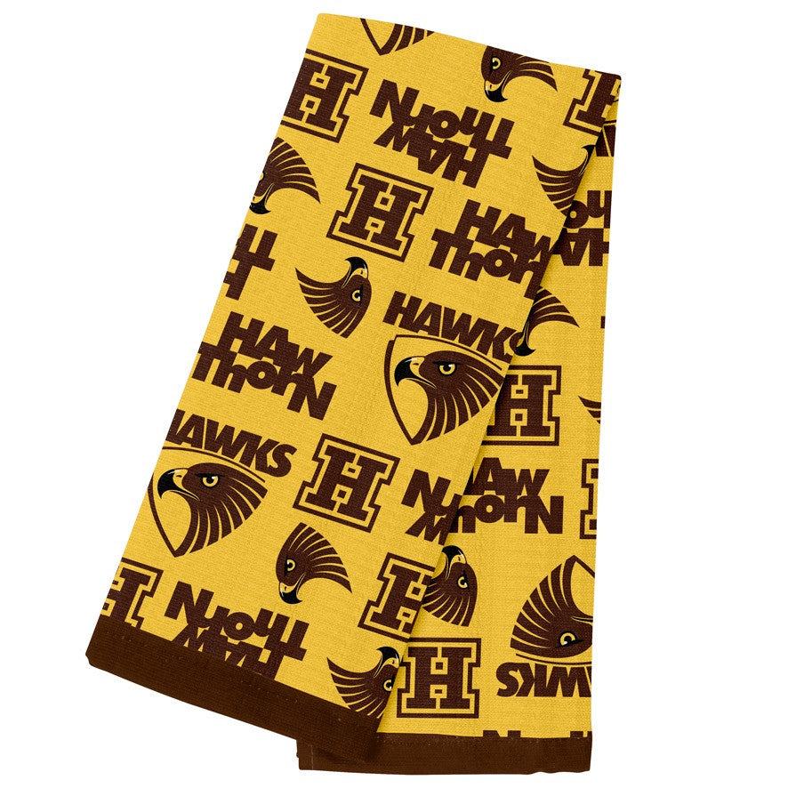 AFL Hawthorn Hawks Tea Towel - 40cm x 60cm