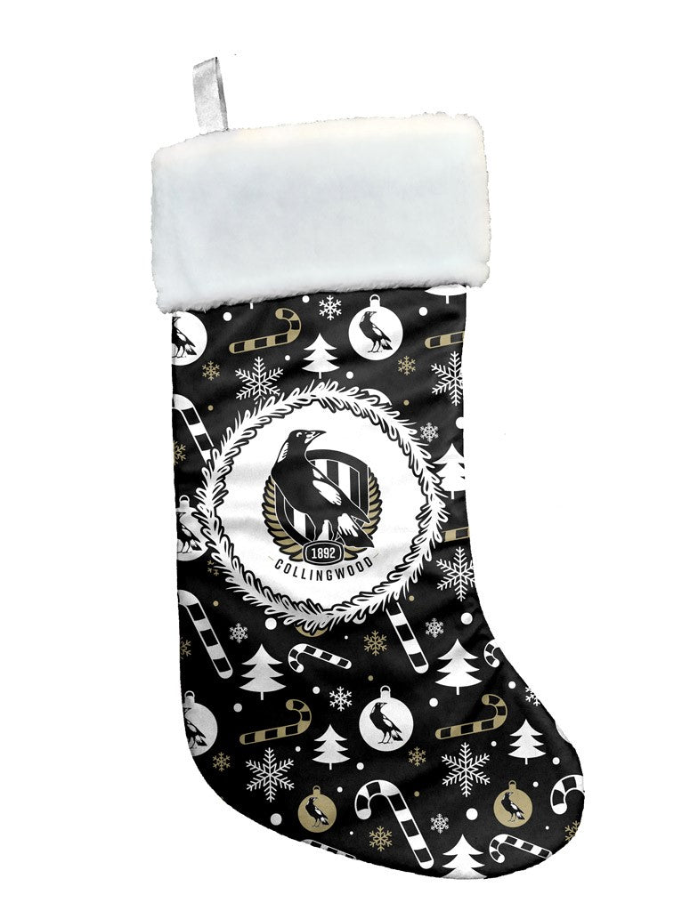 AFL Collingwood Magpies Christmas Stocking Sock Gift - Xmas Santa Hanging