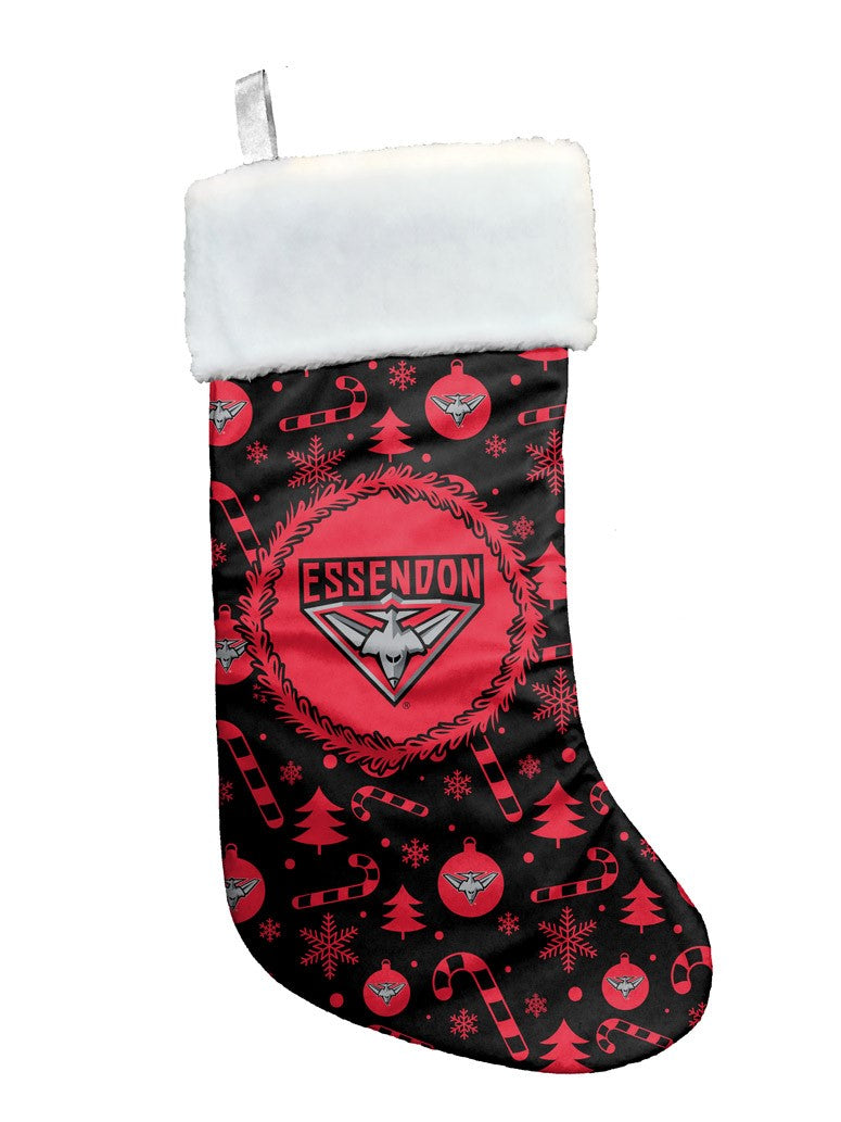 AFL Essendon Bombers Christmas Stocking Sock Gift - Xmas Santa Hanging