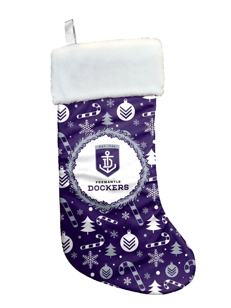 AFL Fremantle Dockers Christmas Stocking Sock Gift - Xmas Santa Hanging