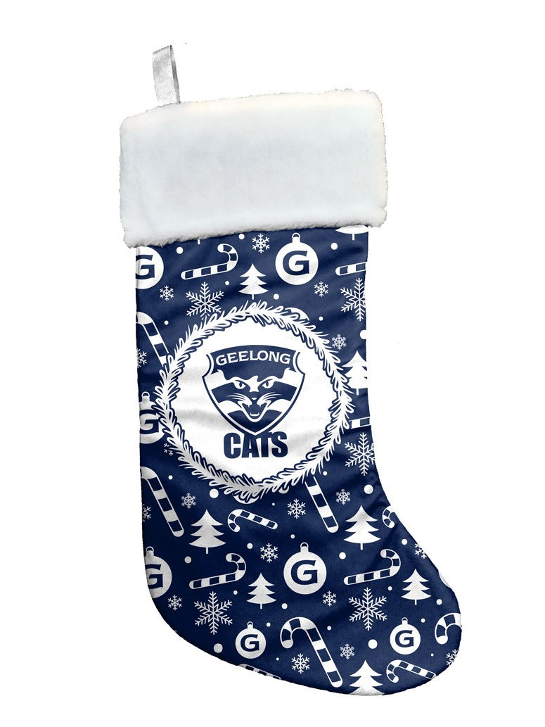 AFL Geelong Cats Christmas Stocking Sock Gift - Xmas Santa Hanging