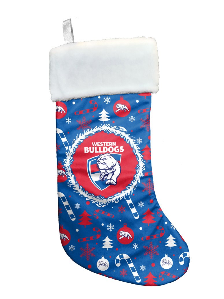 AFL Western Bulldogs Christmas Stocking Sock Gift - Xmas Santa Hanging