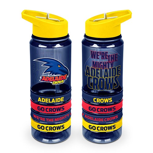 AFL Adelaide Crows Tritan Drink Bottle with Wrist Bands - Gift Idea