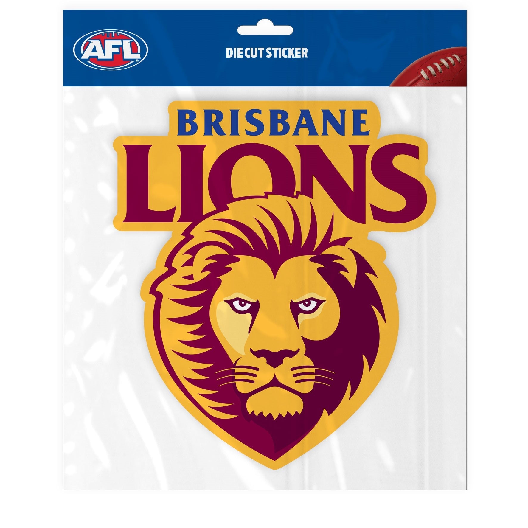 Official AFL Sticker Brisbane Lions Logo 19cm(H) x 17cm(W) - Tracked Delivery