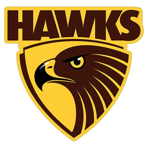 Official AFL Sticker Hawthorn Hawks Logo 19cm(H) x 19cm(W) - Tracked Delivery