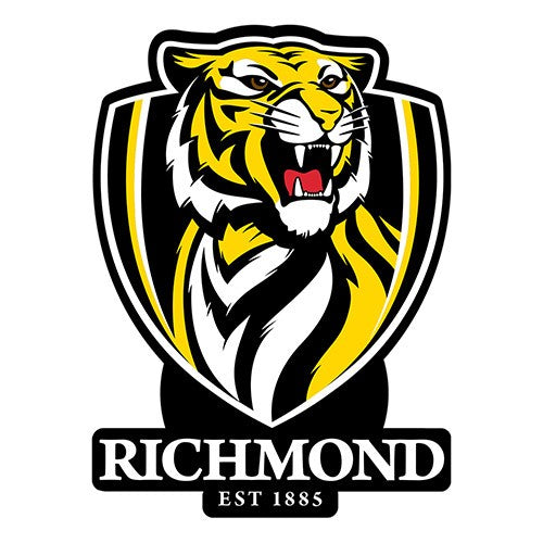 Official AFL Sticker Richmond Tigers Logo 19cm(H) x 14cm(W) - Tracked Delivery