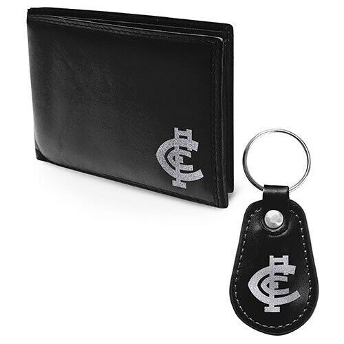 AFL Carlton Blues PU Leather Wallet & Keyring Gift Pack