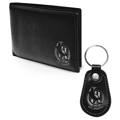 AFL Collingwood Magpies PU Leather Wallet & Keyring Gift Pack