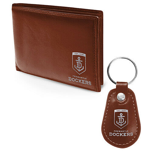 AFL Fremantle Dockers PU Leather Wallet & Keyring Gift Pack