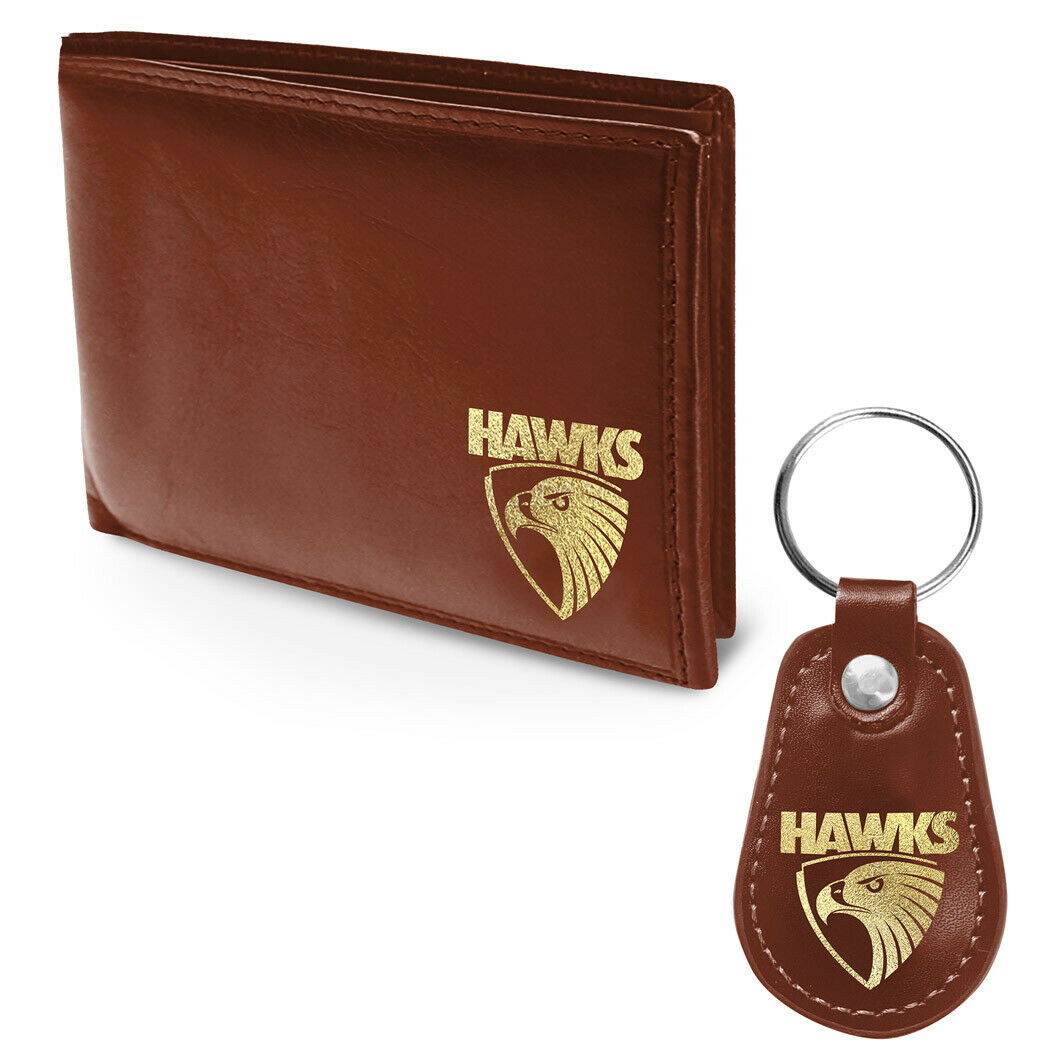 AFL Hawthorn Hawks PU Leather Wallet & Keyring Gift Pack